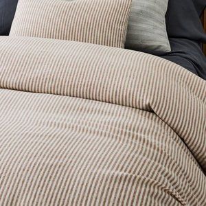 West Elm European Flax Linen Classic Stripe Duvet Set